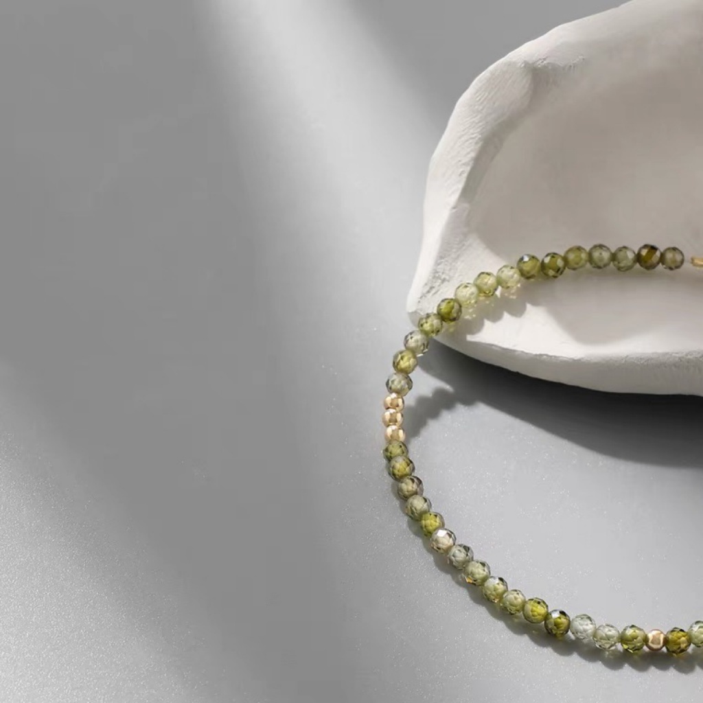 [Hàng Mới Về] Vòng Đeo Tay Đính Hạt Xanh Lá Cây Kiểu Cổ Điển Thời Trang Mùa Hè Cho Nữ