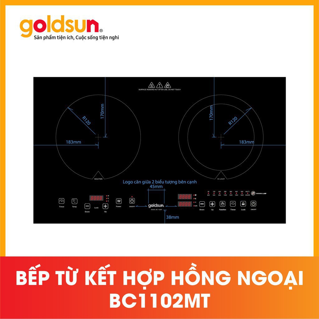 Bếp từ kết hợp hồng ngoại GOLDSUN BC1102MT