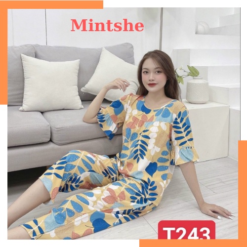 (Mã SRJU8551 giảm 20K) Đồ bộ mặc nhà nữ mẫu tôn lanh 2 da quần dài big size