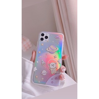 Ốp lưng iphone hologram gấu phi hành phản quang