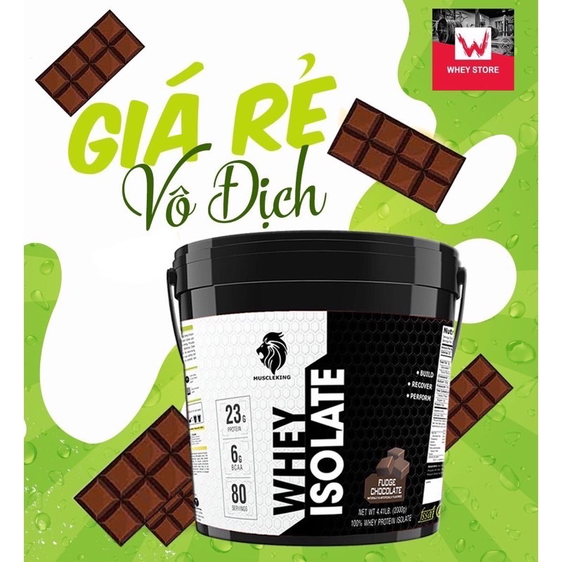 FREESHIP Whey Protein Isolate Muscle King Tăng Cơ + Bình Lắc