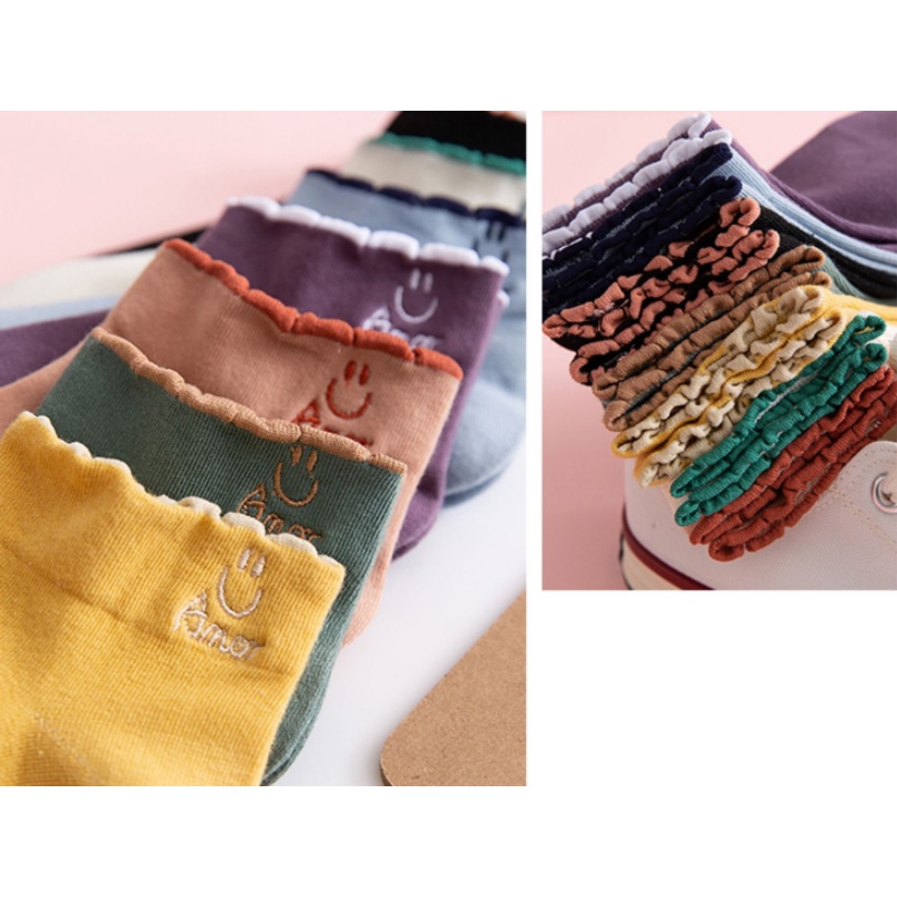 Set 10 Đôi Tất Vớ Nữ Ngắn Cổ Amor Nhiều Màu