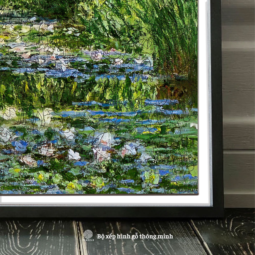 Bộ Xếp Hình Gỗ Thông Minh PLUZZLE hình 500 miếng - PZ244 - Water Lilies and Japanese Bridge | Không kèm khung tranh