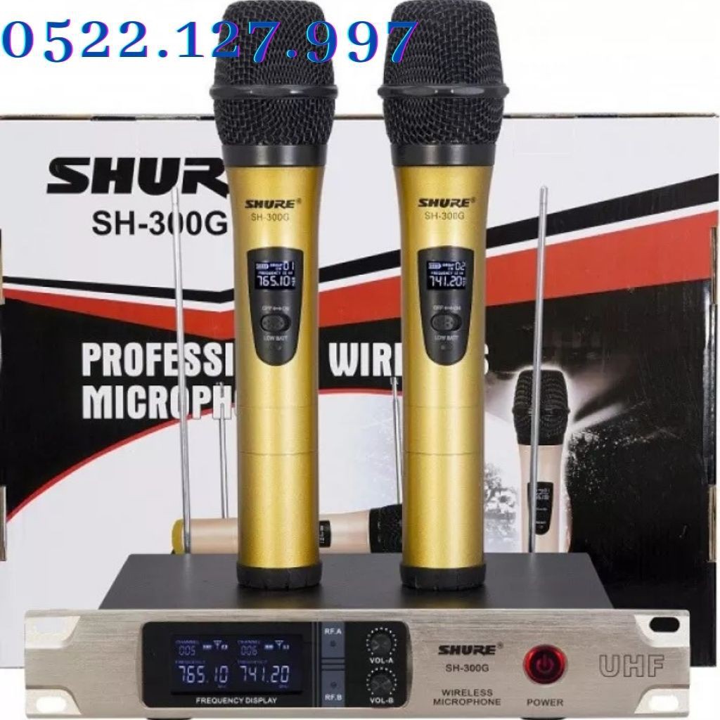 Micro không dây SHURE SH 300G cao cấp loại 1, sản phẩm dành cho dàn âm thanh gia đình karaoke