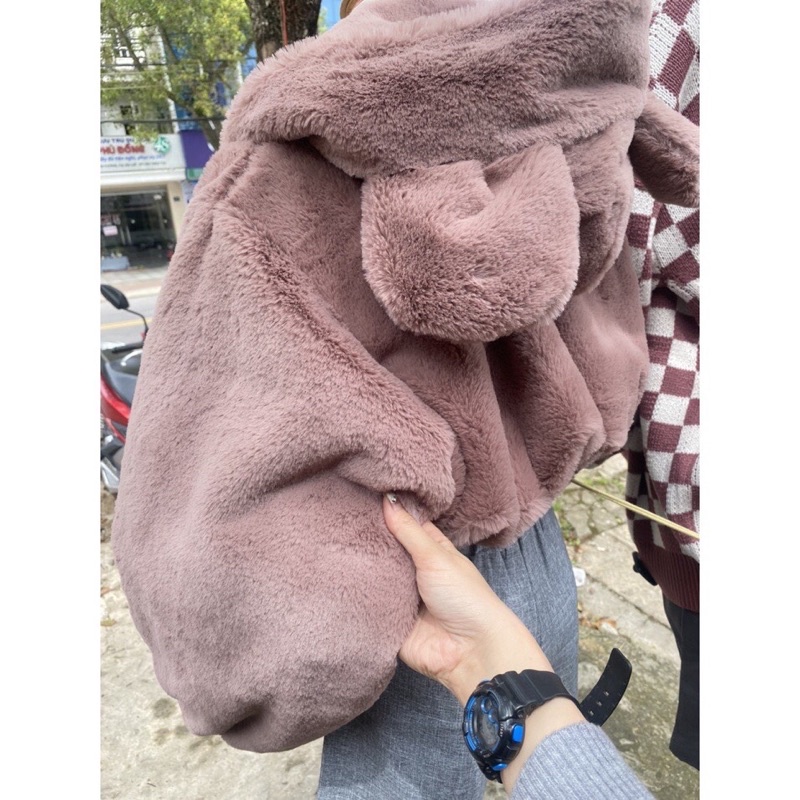 Áo lông cho nữ dáng ngắn sang chảnh ảnh thật.