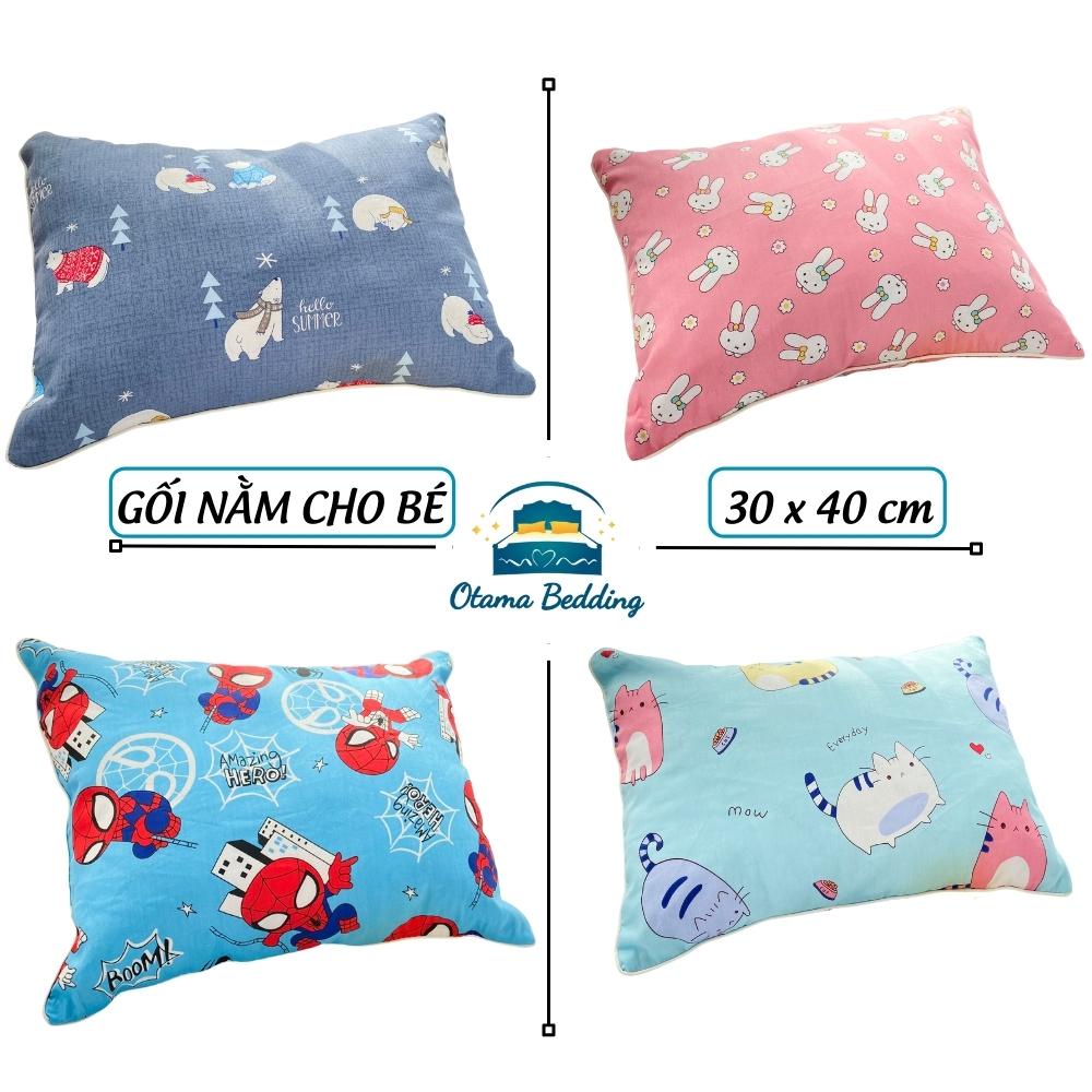 Gối nằm cho bé bằng cotton mềm mại kích thước 30x50 cm, Gối nằm trẻ em, Gối nằm cho trẻ sơ sinh - Otama Bedding