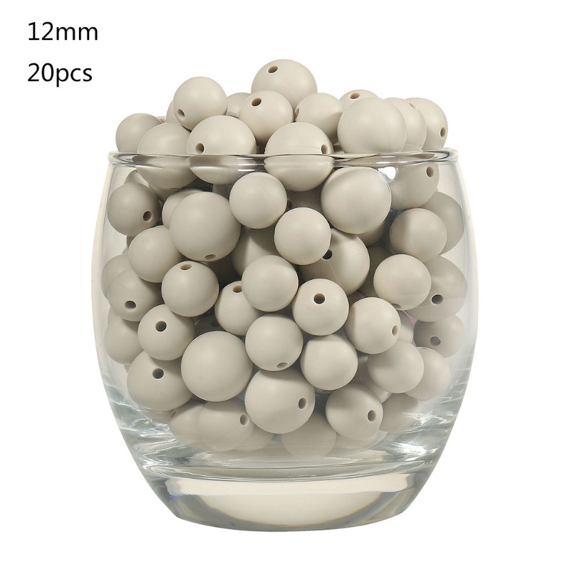 Bộ 20 Hạt Silicone 15mm Tự Làm Móc Khóa Cho Bé