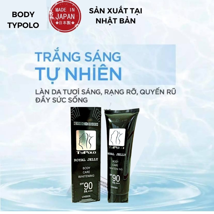 Kem Body Trắng Da Dưỡng Ẩm TYPOLO Japan sữa ong chúa, làm trắng da toàn thân nhanh mềm mịn chống nắng cao shop bomby