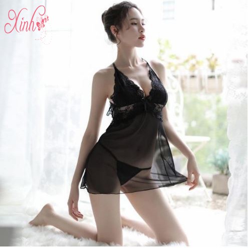 Đầm Ngủ, Váy Ngủ Ren MS1710 Quai Lưng Chéo Sexy | BigBuy360 - bigbuy360.vn