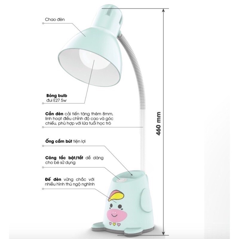 Đèn bàn Bảo vệ Thị lực rạng đông bảo hành chính hãng 1 năm