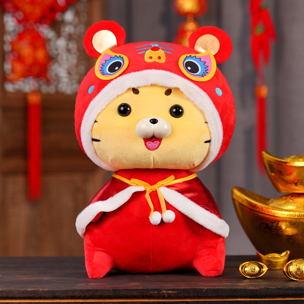Đồ chơi nhồi bông Hình Con Hổ May Mắn 11.8inch Mềm Mại