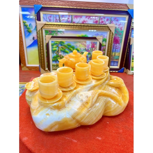 Bộ Ấm Chén Đá Ngọc Hoàng Long Phong Thuỷ Vipp