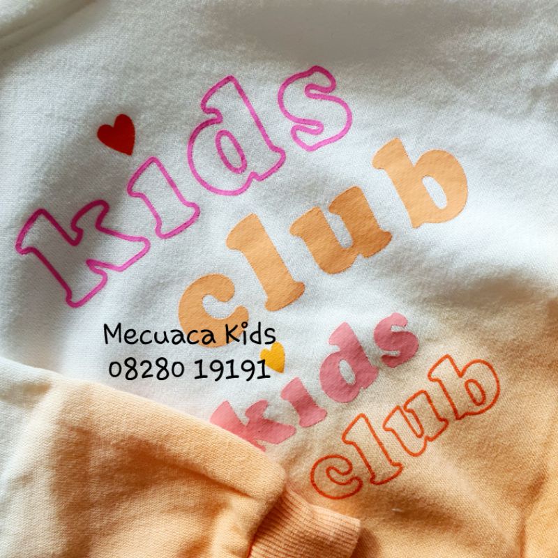 Áo hoddie nỉ bông có mũ màu loang xanh cam cho bé trai bé gái xuất dư