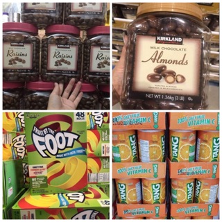 Combo kẹo foot, raisins, bột cam tang, almond