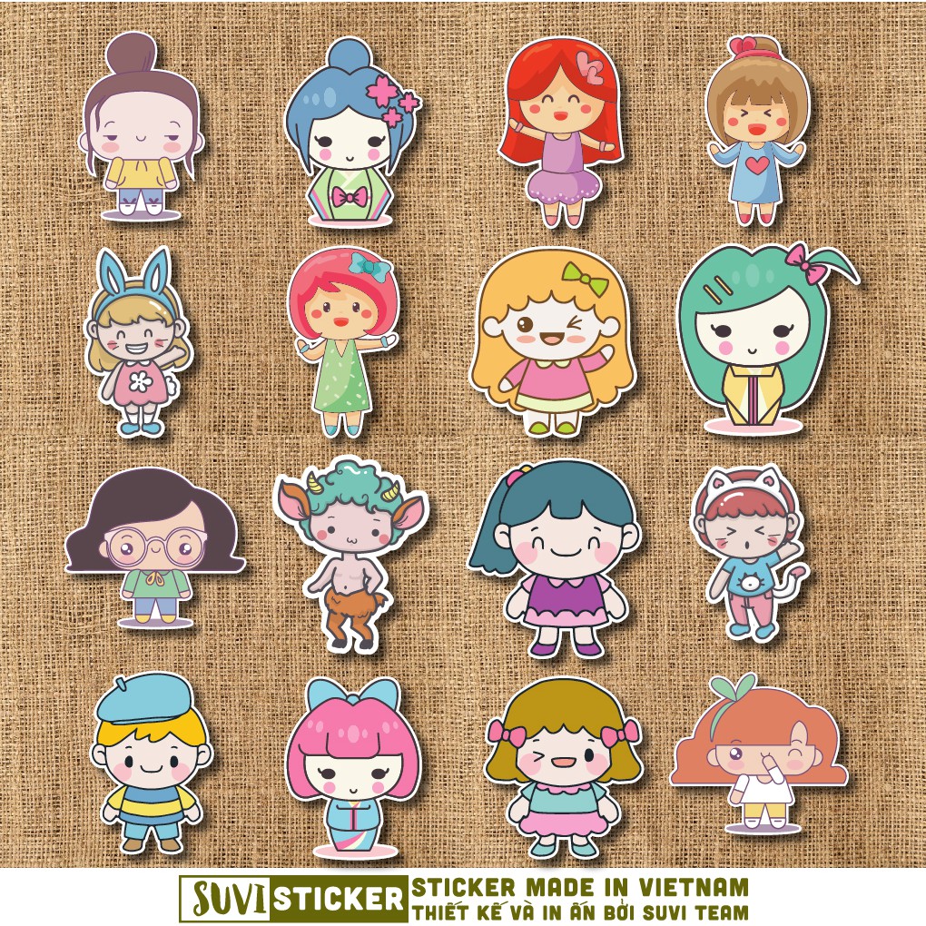 Sticker Hoạt Hình chống nước sticker dán laptop, điện thoại, đàn guitar, mũ bảo hiểm, vali. MSP: K06