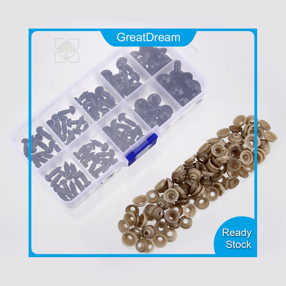 Set 100 Mắt Nhựa Đen 6-12mm Làm Thú Nhồi Bông | BigBuy360 - bigbuy360.vn