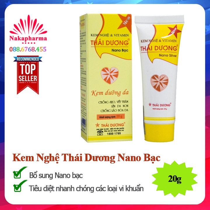 Kem nghệ dưỡng da Thái Dương Nano bạc - Giúp nhanh liền sẹo, hạn chế và hỗ trợ làm mờ các vết thâm, nám