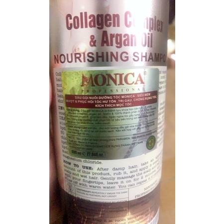 Bộ gội xả MONICA 800ml siêu mềm mượt phục hồi chính hãng công ty cam kết 100%