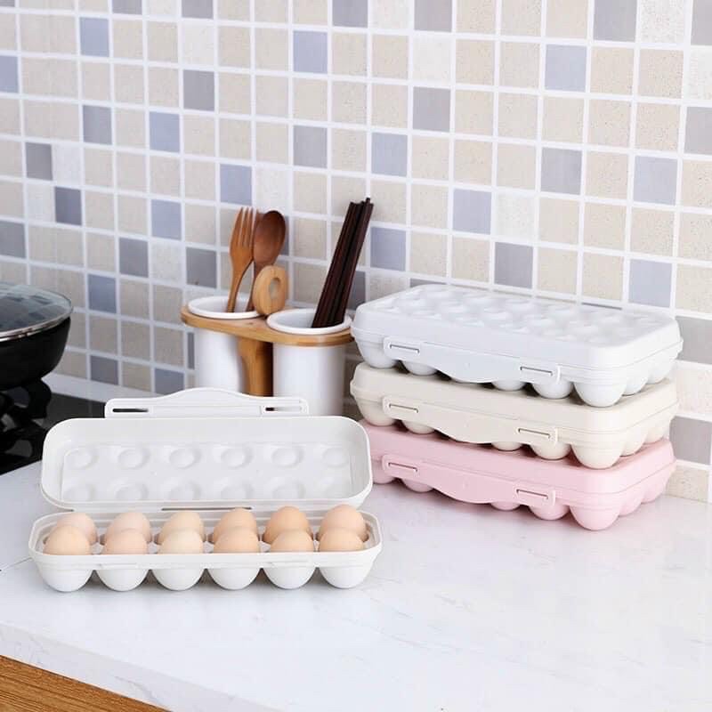 Khay Đựng Trứng Kèm Nắp Đậy Bỏ Tủ Lạnh Siêu Tiện Lợi
