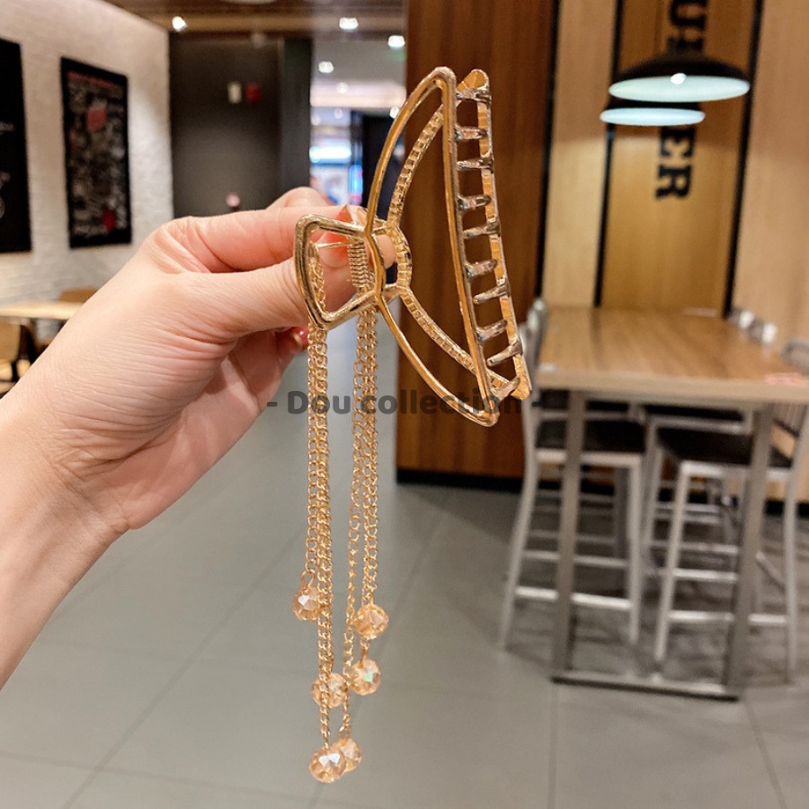 [Nowship2h] Kẹp Tóc Càng Cua Nữ Đẹp Hình Học &amp; Bướm Phối Tua Rua Phong Cách Hàn Quốc - Mã KT014