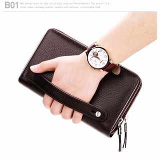 Mã5s0x-❤ Ví da Pu dáng dài phối khóa kéo thời trang cao cấp cho nam nữ