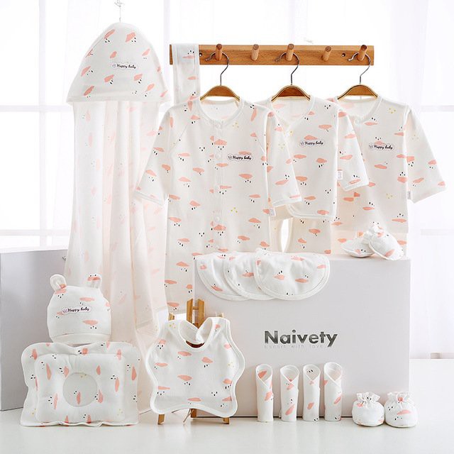 Set Đồ Sơ Sinh Cao Cấp Cho Bé - Làm Qùa Tặng, Dùng 23 Chi Tiết