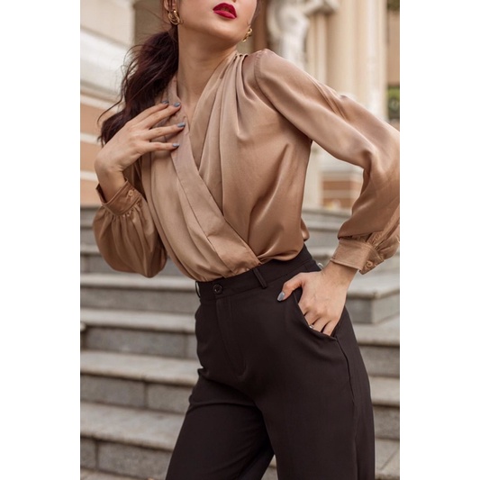 SISTERSISTER - Áo lụa đắp chéo Joanna