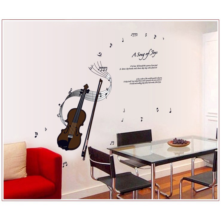 [FREESHIP 50K] Decal dán tường Âm nhạc 7 - Guitar - decal có sẵn keo bóc dán ngay