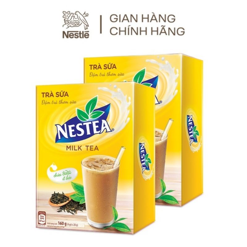 TRÀ SỮA NESTEA MILK TEA HỘP 160G (8 GÓI)/Date:T/10/2021