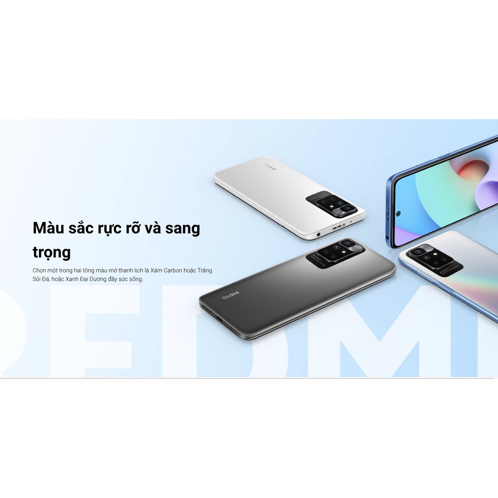 Điện thoại Xiaomi Redmi 10 4GB/128GB - Bốn camera AI 50MP | Màn hình 90Hz FHD+ Chính hãng