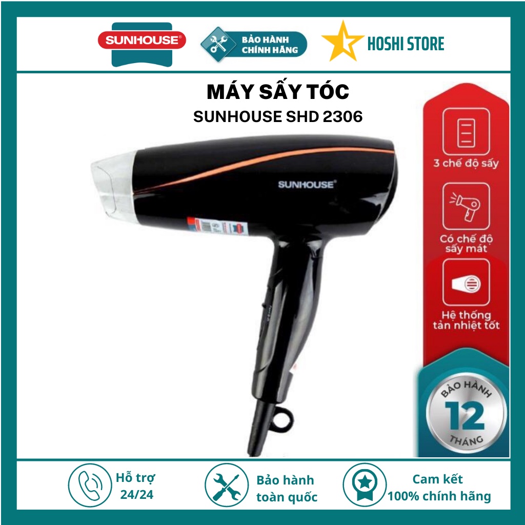 Máy sấy tóc chính hãng SUNHOUSE SHD2306 siêu đẹp, bảo hành toàn quốc 12 tháng