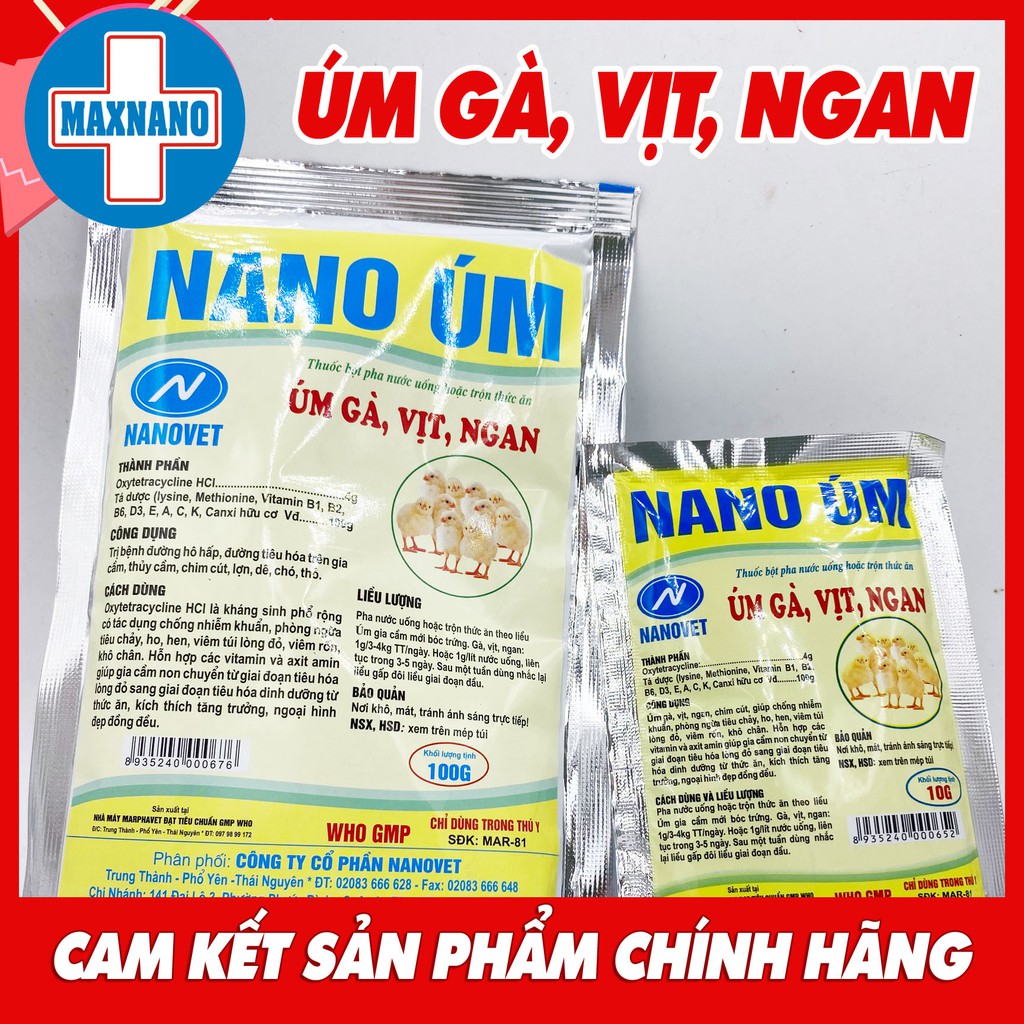 Gói 50g NANO ÚM - NANOVET úm gia cầm, thủy cầm, chim non