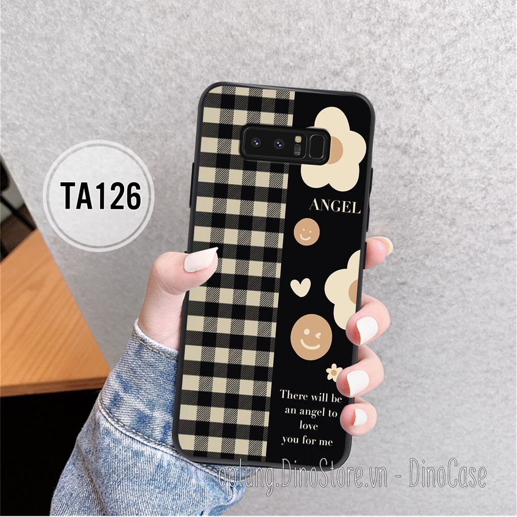 Ốp lưng Samsung Note 8/Note 9/S8/S8Plus/S8+ in hình họa tiết kẻ Caro đen đỏ thời trang viền dẻo bảo vệ camera, bền đẹp.