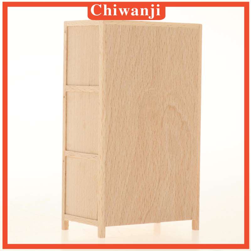 Mô hình kệ sách gỗ 3 tầng tỉ lệ 1:12 trang trí nhà búp bê