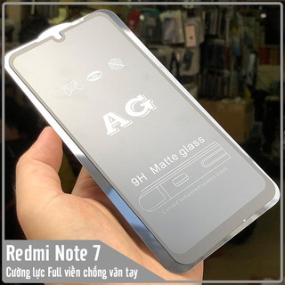 Kính cường lực Xiaomi Redmi Note 7 chống vân tay Full viền Đen