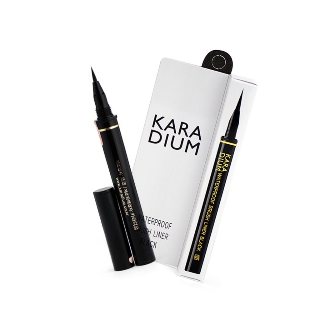 Bút dạ kẻ mắt Karadium Waterproof Brush Liner Black Hàn Quốc - Đường Kẻ Sắc Nét, Thu Hút Ánh Nhìn - Amora Skinlab