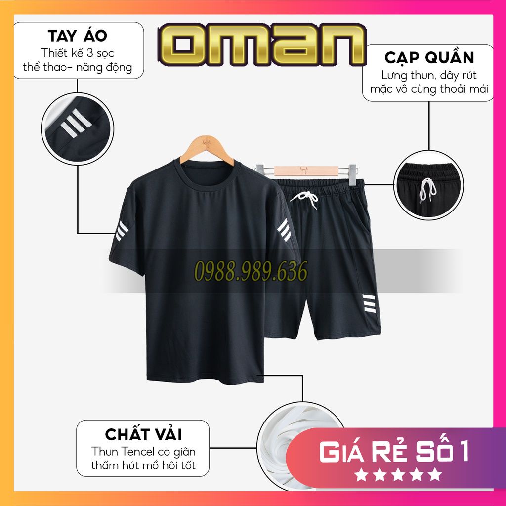 Bộ thể thao nam thun lạnh cao cấp, bộ quần áo nam thun lạnh thể thao co giãn 4 chiều BO03 - OMAN