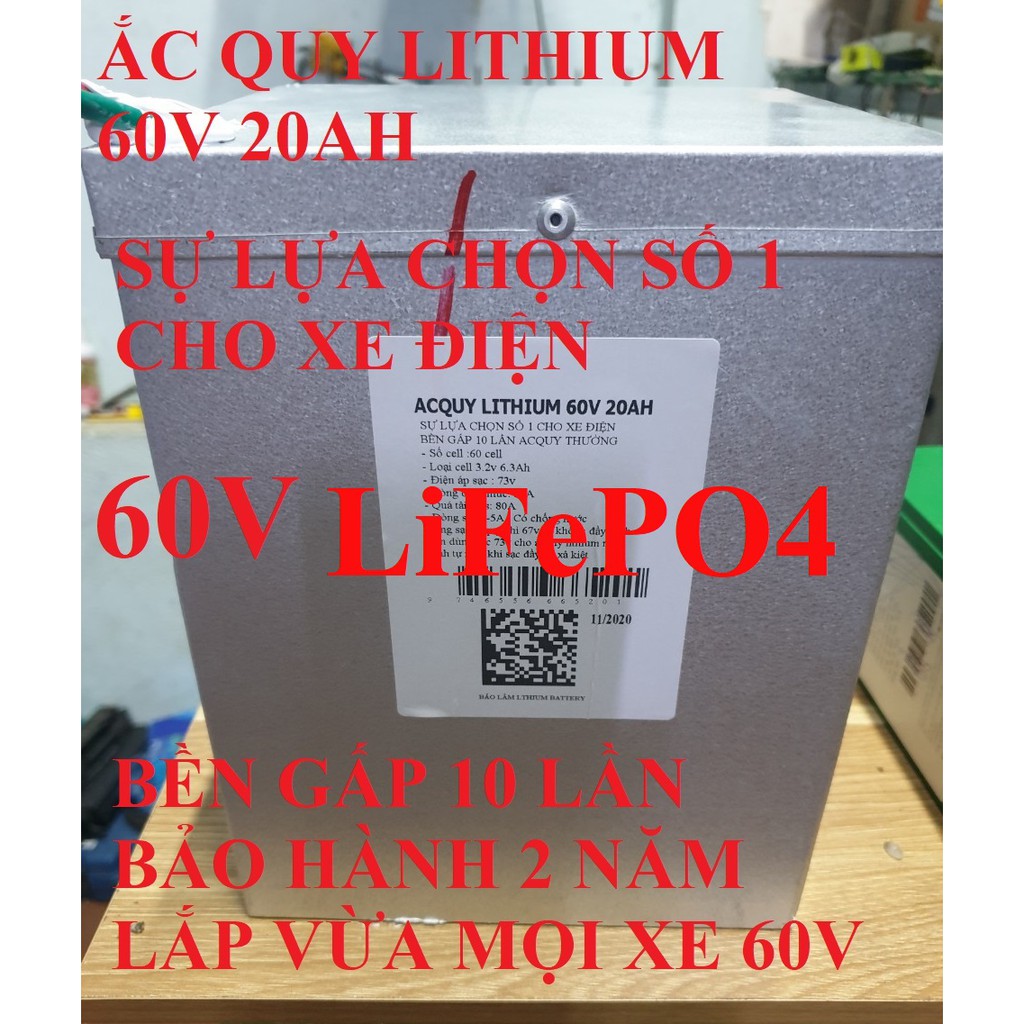 Ắc quy Pin LITHIUM 60V 20AH cho xe điện - Ắc quy xe điện