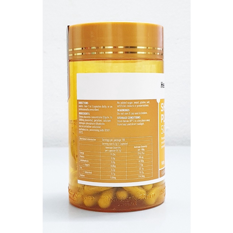 Nhau thai cừu Healthy Care Sheep Placenta 5000mg Hộp 100 viên của Úc