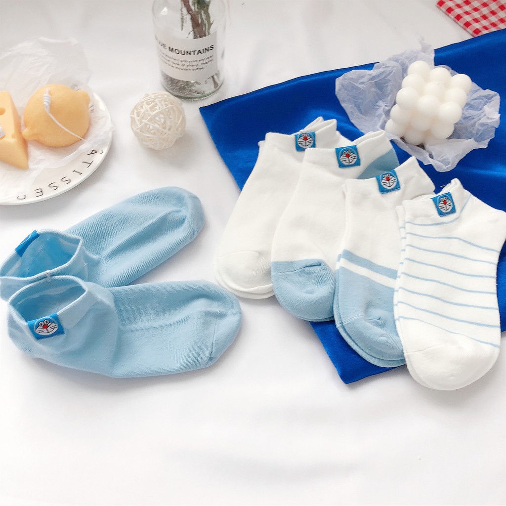 Tất vớ cổ thấp Doraemon ⚡️ 𝐅𝐑𝐄𝐄 𝐒𝐇𝐈𝐏 ⚡️- Mẫu mã đa dạng, chất cotton mềm mịn  - [THA HỒ CHỌN MẪU] Mã TX10