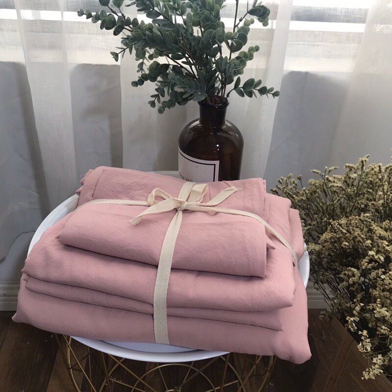 Bộ chăn ga Đũi trơn - Taci House