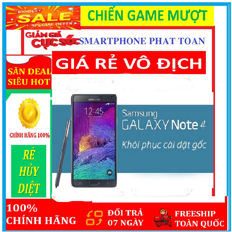 Điện thoại Samsung Galaxy Note 4 .  Ram 3G.32GB ( Nhập khẩu ) Full