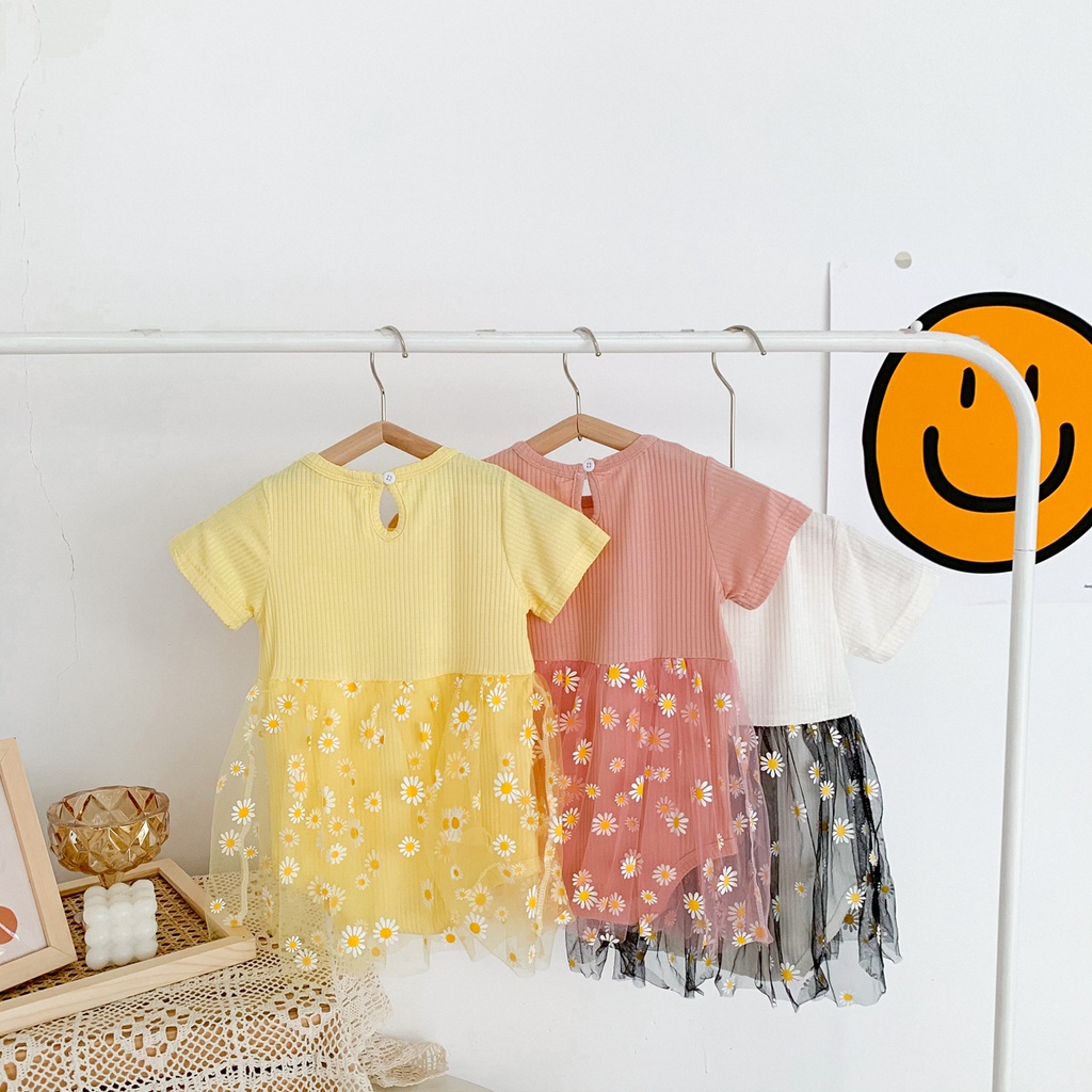Newborn Baby Girls Summer Daisies Jumpsuit Romper Dress Infant Clothes