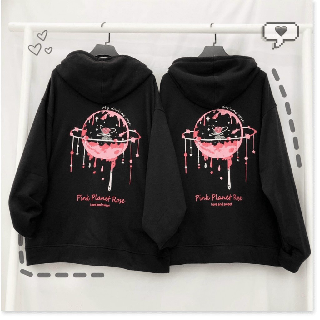 Áo khoác Hoodie Nữ Form Rộng Có Dây Déo in Hình Trend Super Fashion