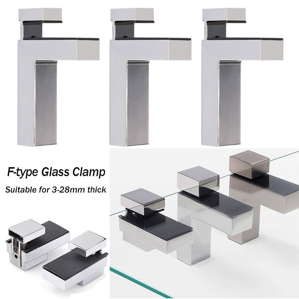 LEISURE Giá Đỡ Kẹp Kính Bằng Hợp Kim Nhôm Mạ Chrome