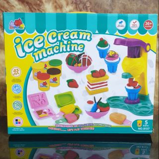 Đồ chơi bộ đất nặn làm các loại kem (có máy làm kem)