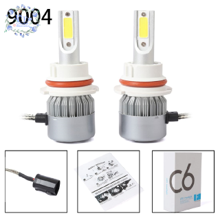 2 đèn pha led c6 cob 9004 36w 7600lm