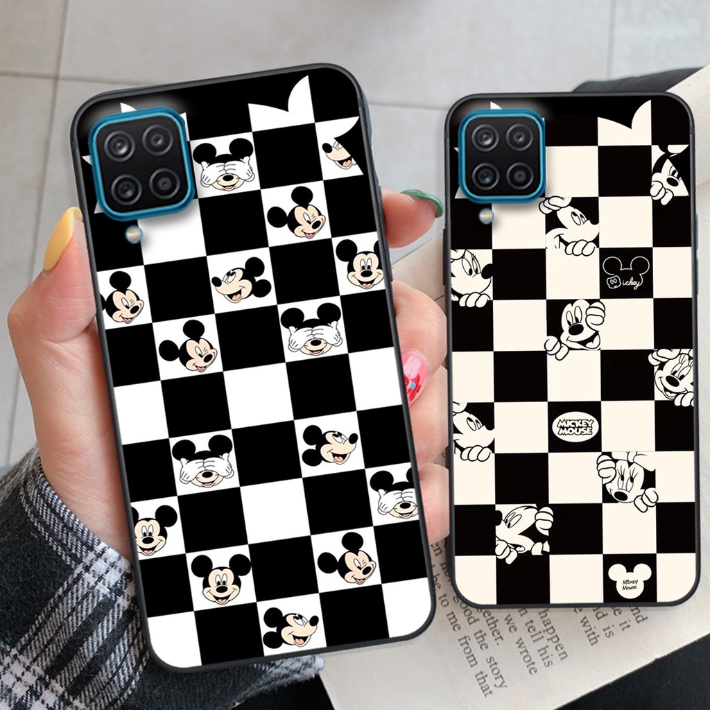 Ốp lưng Samsung A12 / M12 / A22 4G / A22 5G / M32 trái tim họa tiết caro, mikey họa tiết beabrick kaws cute