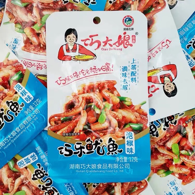 Râu mực cay Tứ Xuyên nhãn hiệu bà nội trợ - gói 12gram