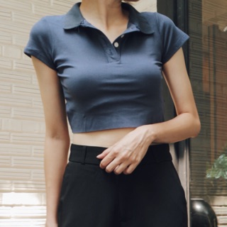 Áo polo croptop